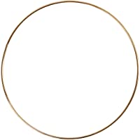 Aro de alambre de metal- dia: 20 cm- grosor 3 mm- dorado- 1ud